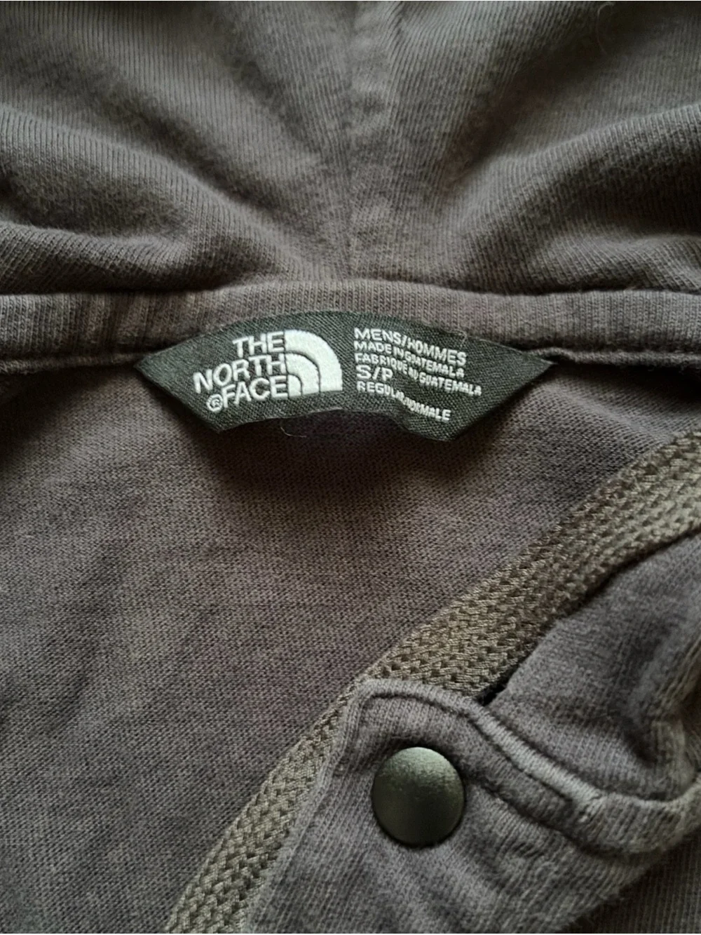 The North Face Men's Gray 1/4 Button Hooded Long Sleeve Light Sweater Size Small